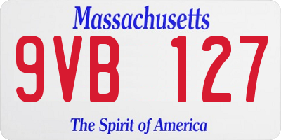 MA license plate 9VB127