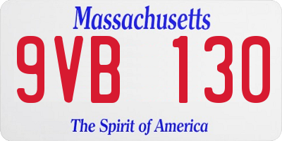 MA license plate 9VB130