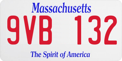 MA license plate 9VB132