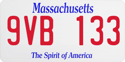 MA license plate 9VB133