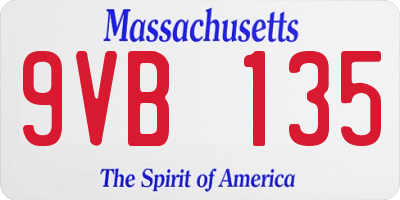 MA license plate 9VB135