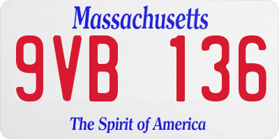 MA license plate 9VB136