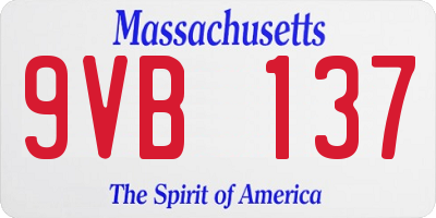 MA license plate 9VB137
