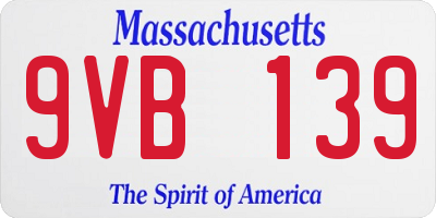MA license plate 9VB139