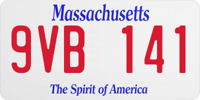 MA license plate 9VB141