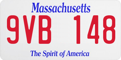 MA license plate 9VB148