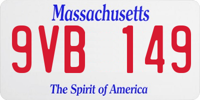 MA license plate 9VB149