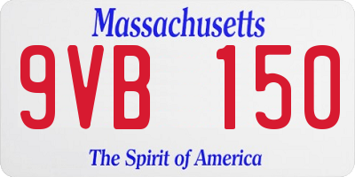 MA license plate 9VB150