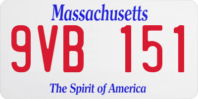 MA license plate 9VB151