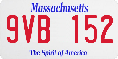 MA license plate 9VB152