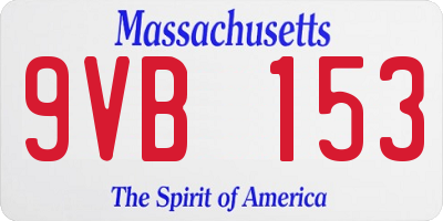 MA license plate 9VB153