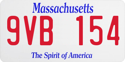 MA license plate 9VB154