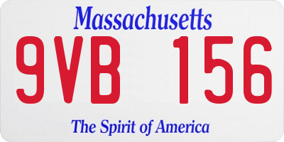 MA license plate 9VB156