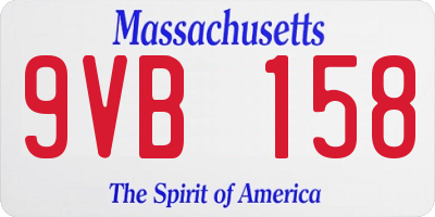 MA license plate 9VB158