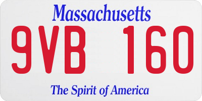 MA license plate 9VB160