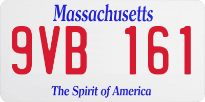 MA license plate 9VB161