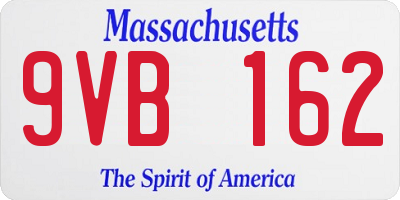MA license plate 9VB162