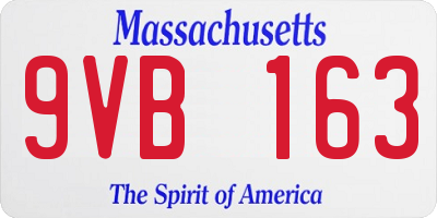 MA license plate 9VB163