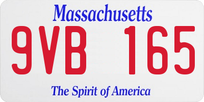 MA license plate 9VB165