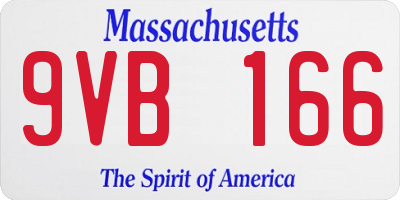 MA license plate 9VB166