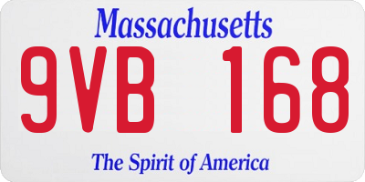 MA license plate 9VB168