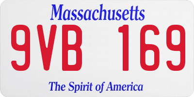 MA license plate 9VB169