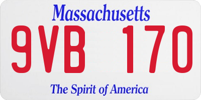 MA license plate 9VB170
