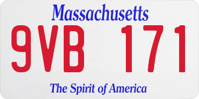 MA license plate 9VB171