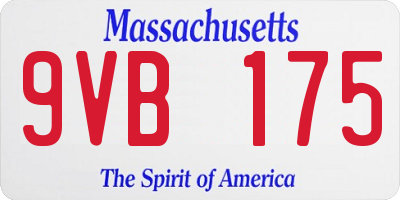 MA license plate 9VB175