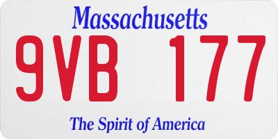 MA license plate 9VB177