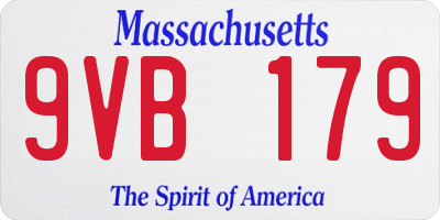 MA license plate 9VB179
