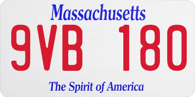 MA license plate 9VB180