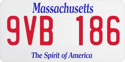 MA license plate 9VB186