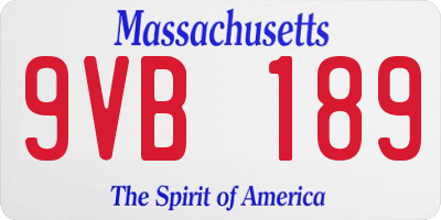 MA license plate 9VB189