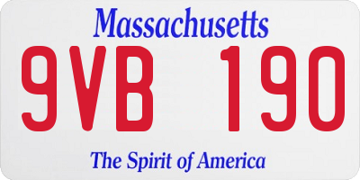 MA license plate 9VB190