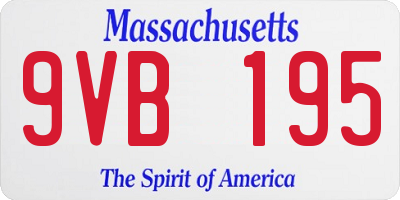 MA license plate 9VB195