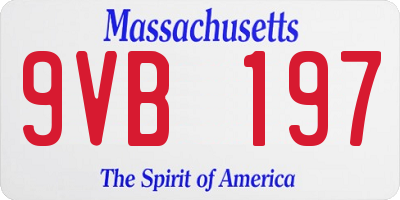 MA license plate 9VB197