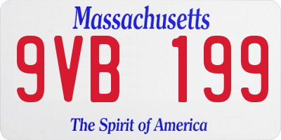 MA license plate 9VB199