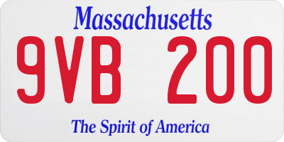 MA license plate 9VB200