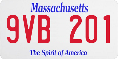 MA license plate 9VB201