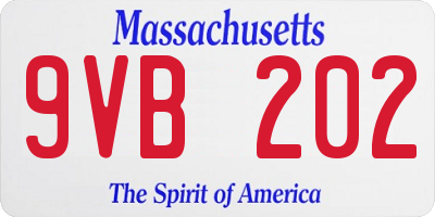 MA license plate 9VB202