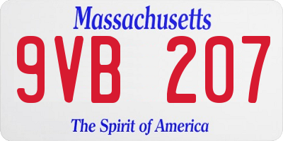 MA license plate 9VB207