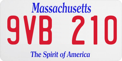 MA license plate 9VB210