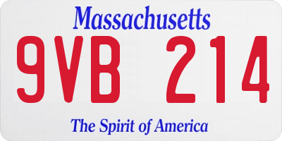 MA license plate 9VB214