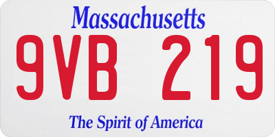 MA license plate 9VB219