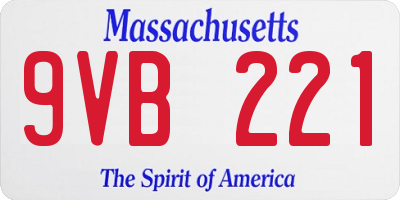 MA license plate 9VB221