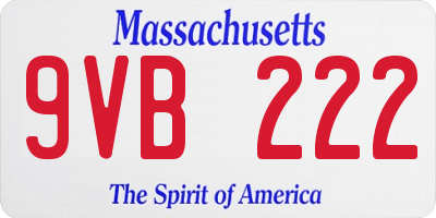 MA license plate 9VB222