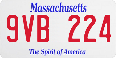MA license plate 9VB224