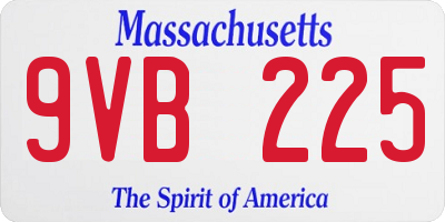 MA license plate 9VB225