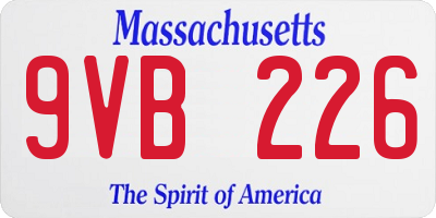 MA license plate 9VB226